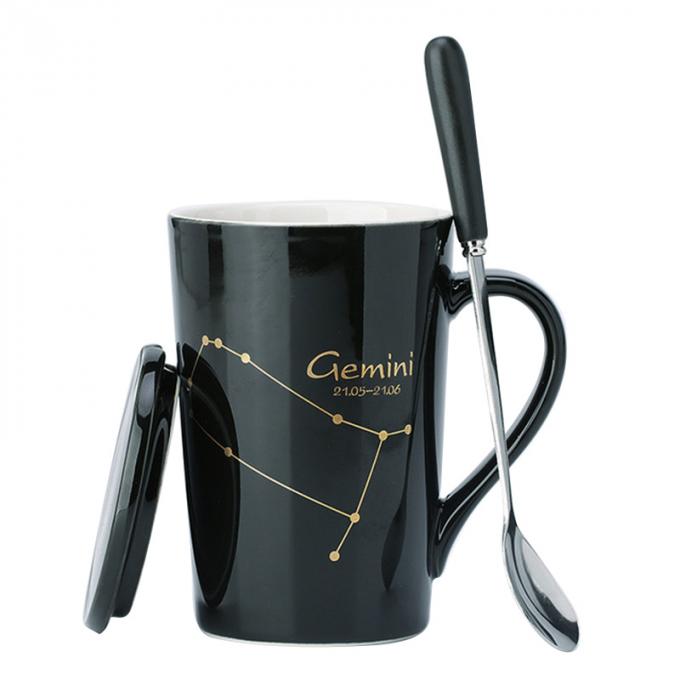 Высококачественная таможня напечатала 12 чашки tumbler кофе кружек созвездия керамических со штейном drinkware крышки и ложки пестротканым